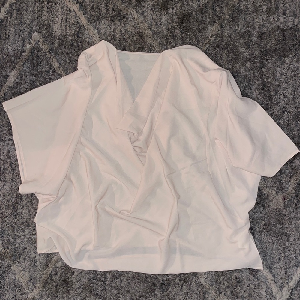 Off white cowl neck blouse. SIZE LARGE.